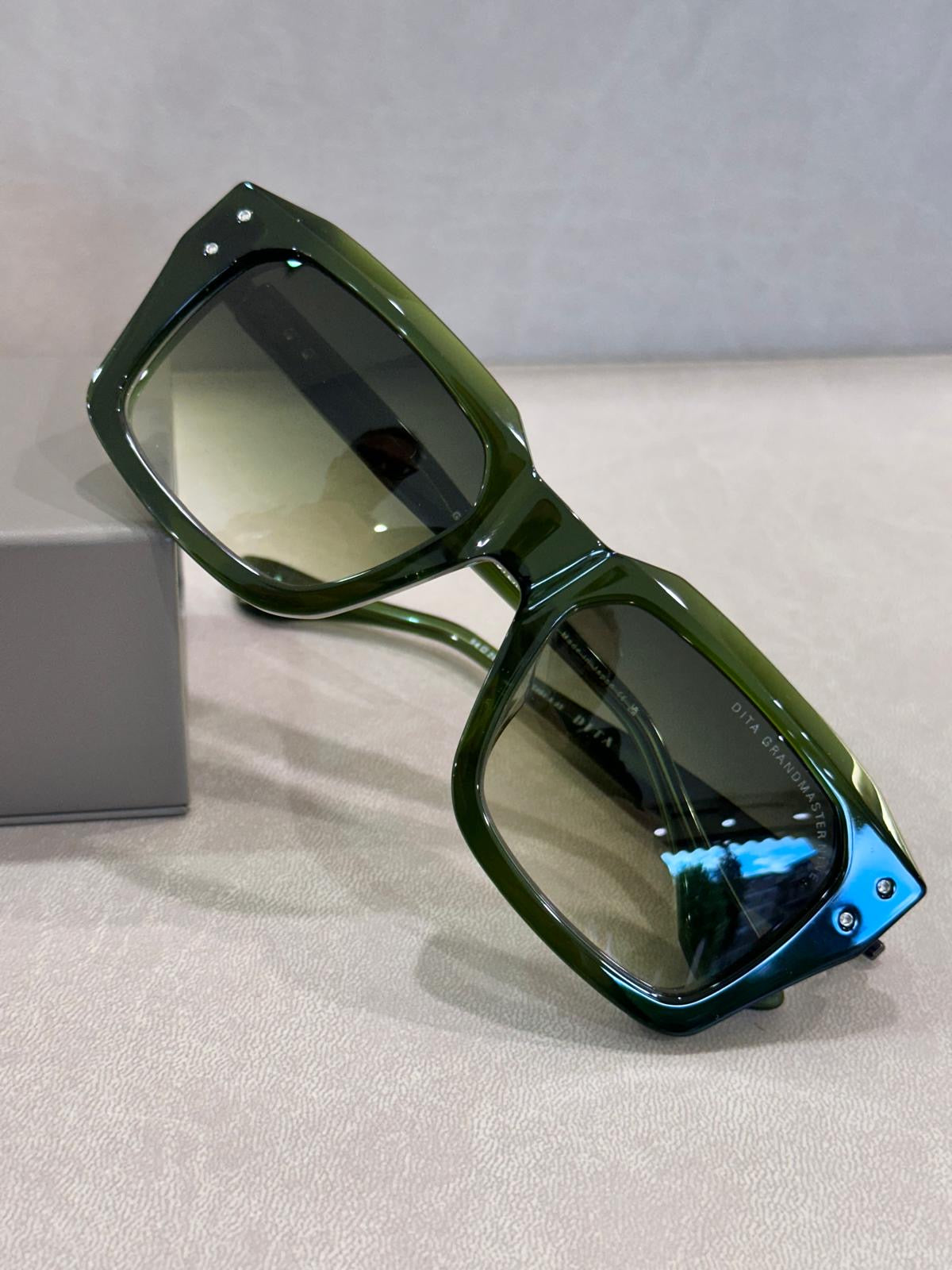 DITA Eyewear Grandmaster-Nine DTS464 - 54/20 - 03 Crystal Black Moss/Antique Silver