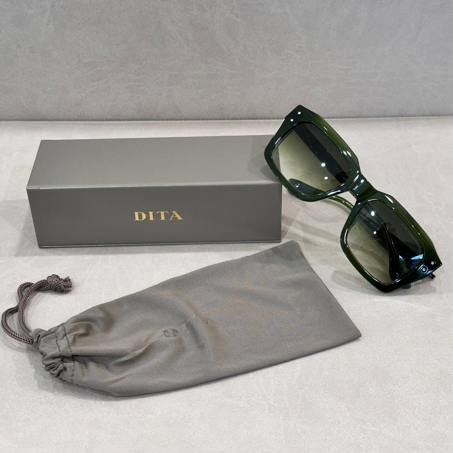 DITA Eyewear Grandmaster-Nine DTS464 - 54/20 - 03 Crystal Black Moss/Antique Silver