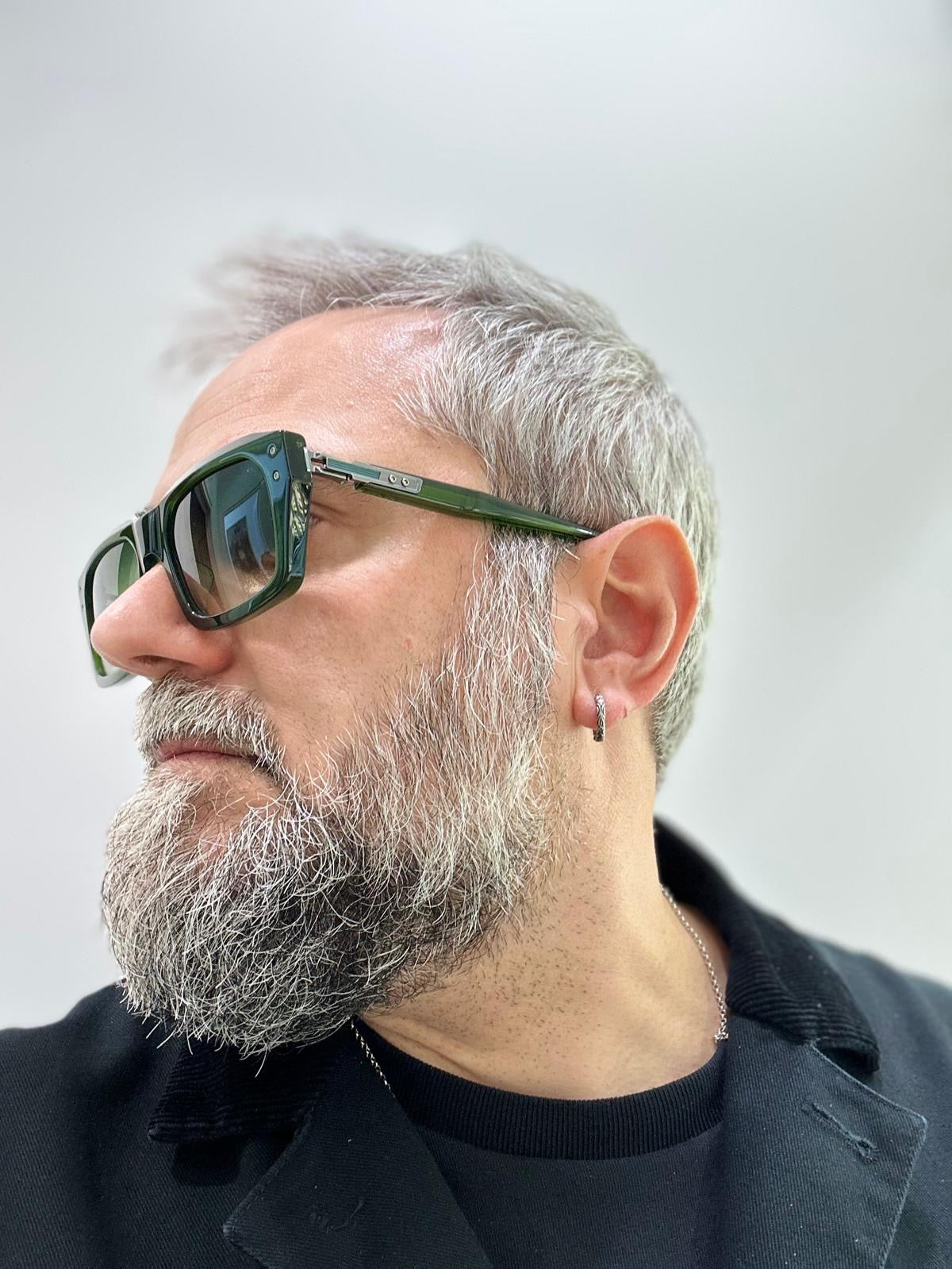 DITA Eyewear Grandmaster-Nine DTS464 - 54/20 - 03 Crystal Black Moss/Antique Silver