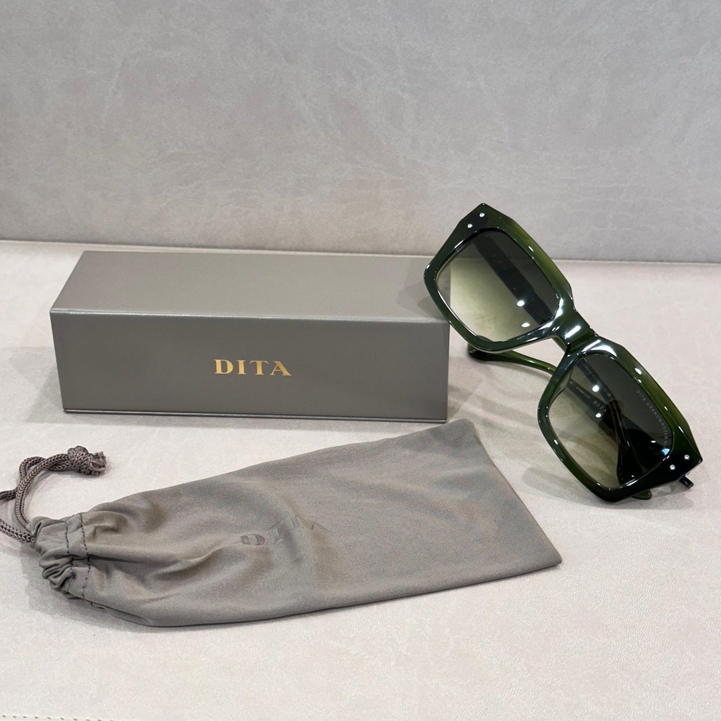 DITA Eyewear Grandmaster-Nine DTS464 - 54/20 - 03 Crystal Black Moss/Antique Silver