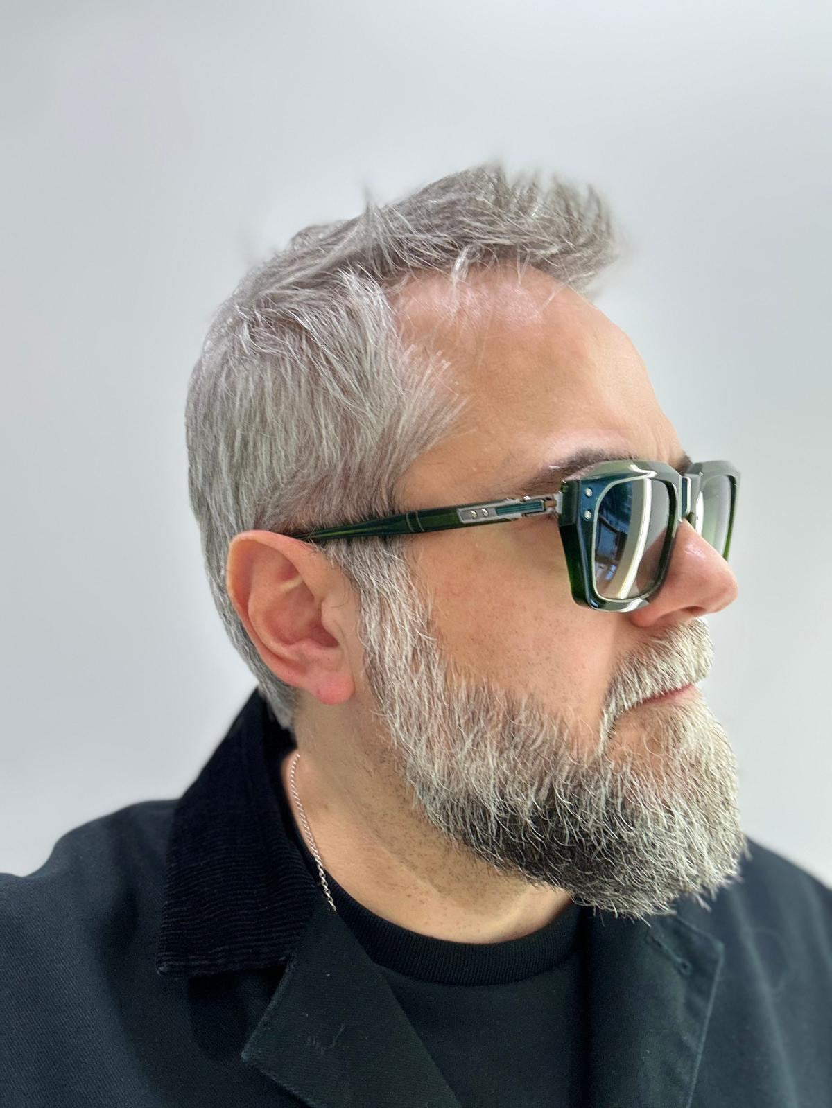 DITA Eyewear Grandmaster-Nine DTS464 - 54/20 - 03 Crystal Black Moss/Antique Silver